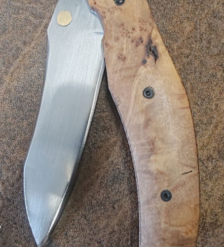 couteau pliant liner-lock lame carbone ou inox, stage forge, damas, couteau pliant, stage 59, hauts de france, région nord, damas mosaïque, découverte forge