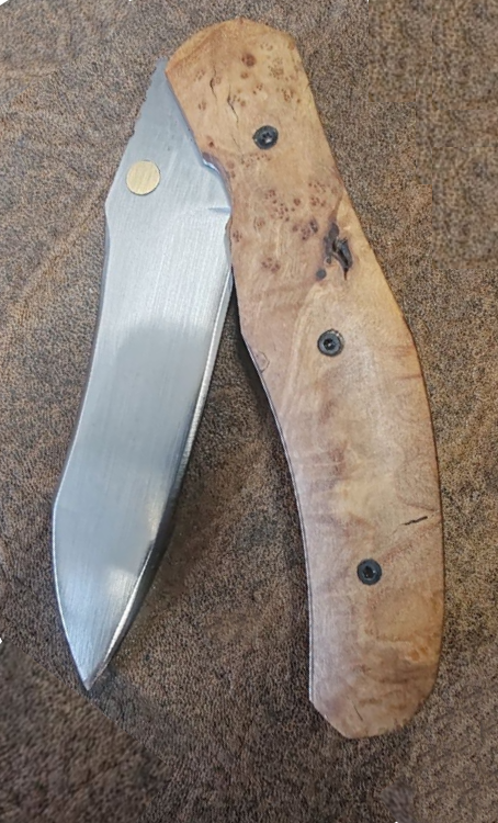 couteau pliant liner-lock lame carbone ou inox, stage forge, damas, couteau pliant, stage 59, hauts de france, région nord, damas mosaïque, découverte forge