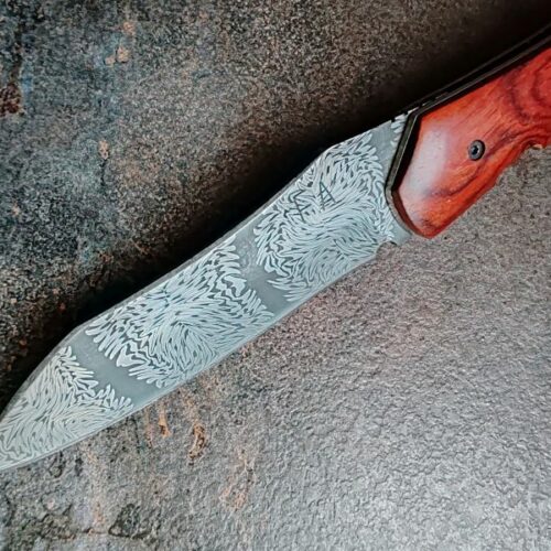 pliant atrebate couteau forgé lame damas liner-lock forge haut de france damas 59 coutellerie artisanale stages 59