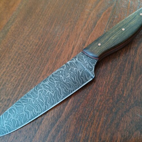 couteau de cuisine demi-chef lame damas